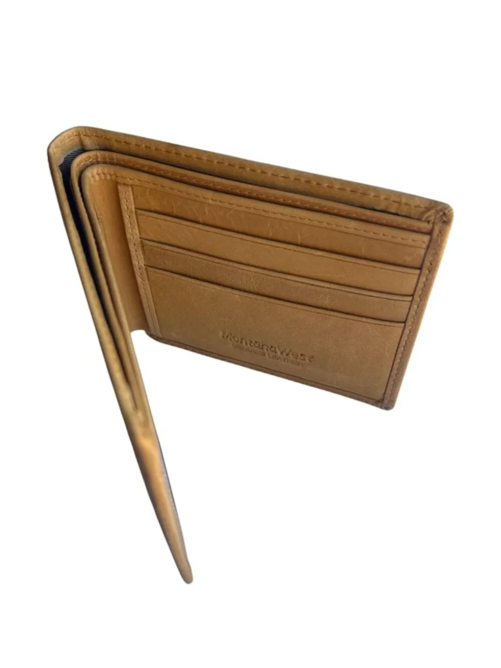 Montana West Leather Bifold Wallet, Light Brown Tan / NIB